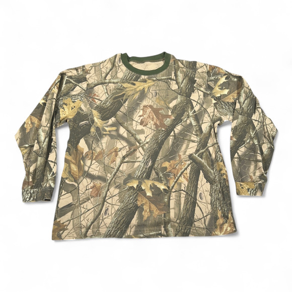 Vintage Realtree Shirt Adult EXTRA LARGE Brown Camouflage Hardwoods Hunting Y2K - Picture 1 of 8